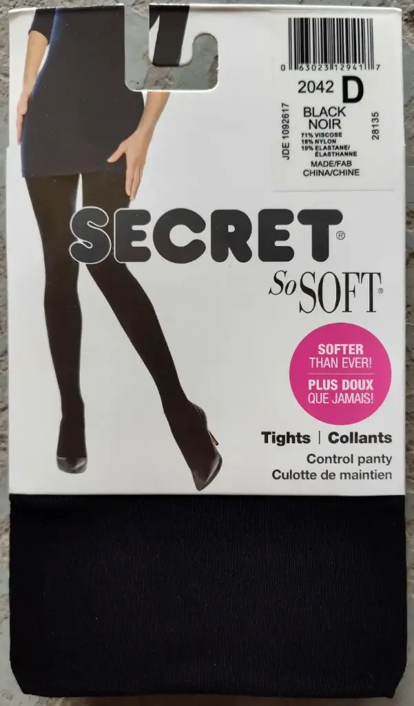 063023129417- SECRET SoSoft bas culotte de maintien Noir (72 unités) 2042 D 1unité
