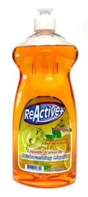 869778193709 REACTIVE Liquide vaisselle (orange) anti-bactérien 750ml (A1130)- caisse de 12 unités
