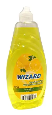 851112007988 WIZARD Liquide vaisselle (jaune) citron 739ml (A00720)- caisse de 12 unités