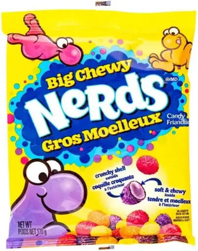 079200049829- NERDS Gros Moelleux coquille croquante friandises170g - caisse de 12 unités