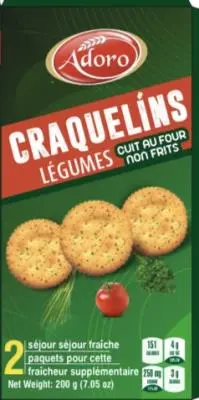8906078265988 - Adoro Craquelins Légumes 200g (B01894)- caisse de 12 unités