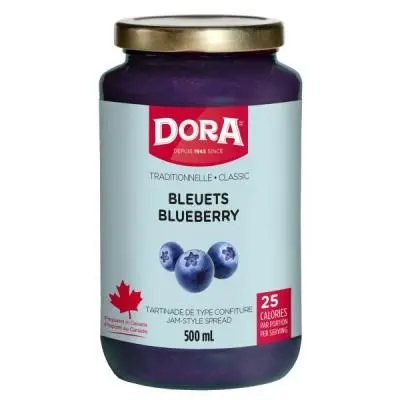 064819327376 DORA Confiture Bleuets 500ml (C7557)- caisse de 12 unités
