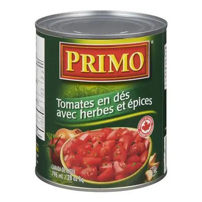 055900004627 - PRIMO Tomates en dés fines herbe 796ml (CL447)